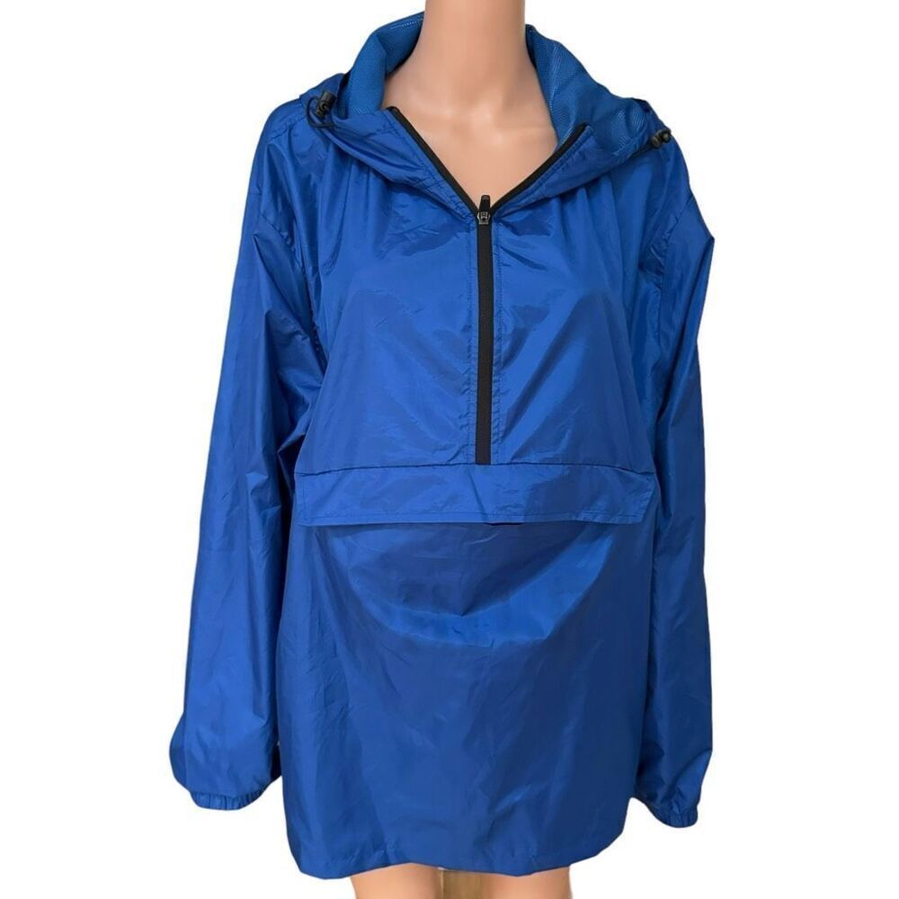 NBA blue men’s hooded windbreaker half zip pullover jacket size XL